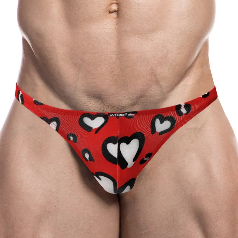 Slip sexy BRAZILIAN Rouge-Coeurs