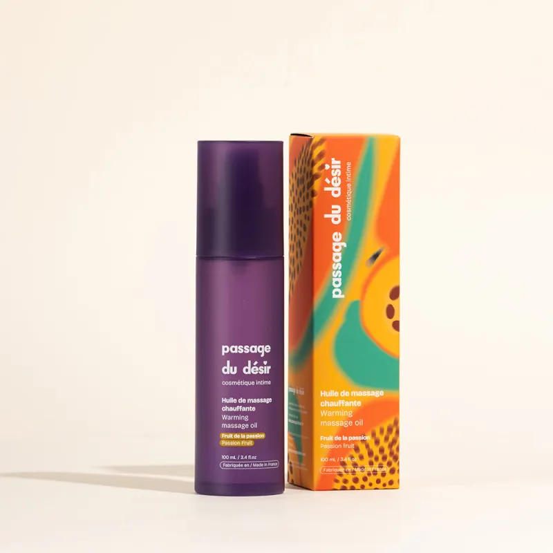 Huile de massage gourmande et chauffante -   Fruit de la passion