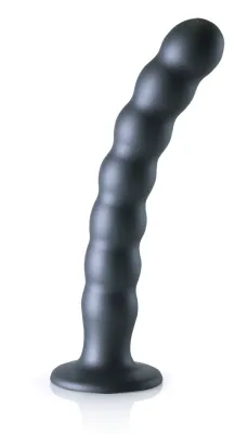Plug en silicone BEADED G-SPOT L 20.5 x 3.2cm Gris