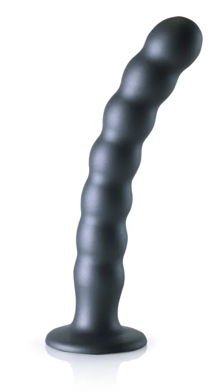 Plug en silicone BEADED G-SPOT L 20.5 x 3.2cm Gris