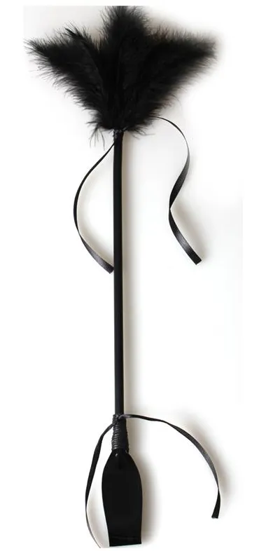 Cravache et Plumeau SECRET TOUCH 50cm Noir