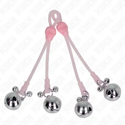 Pince à tétons avec cloches rose - Kink