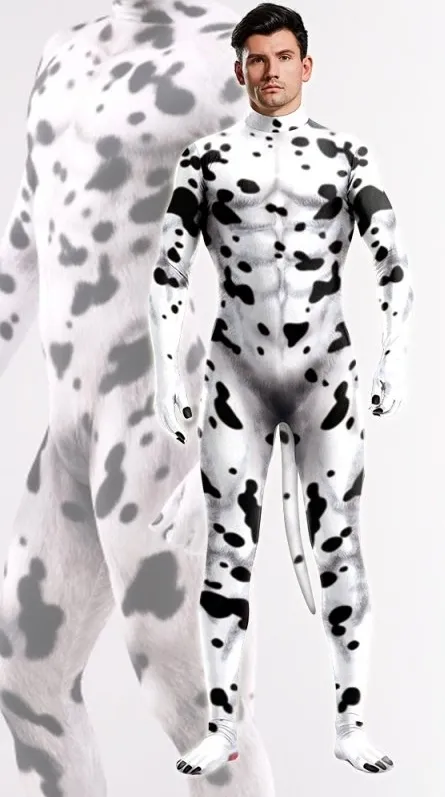 CosplayDogs Combinaison Cosplay Chien DALMATIEN Noir-Blanc