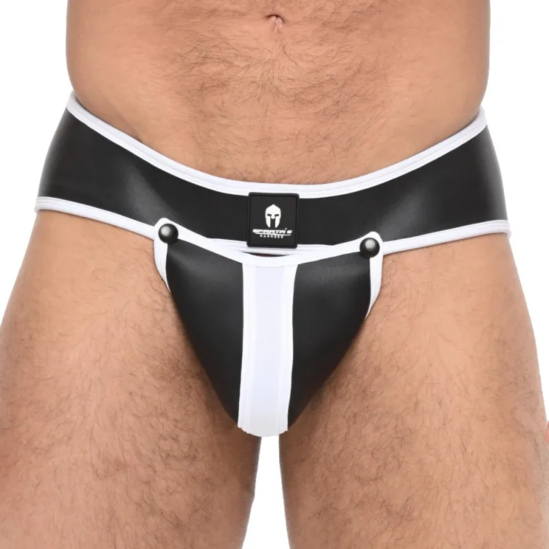 Jockstrap Néoprène OLYMPO Noir-Blanc