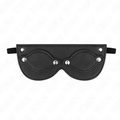 Masque en cuirette avec cache-yeux détachables - Kink