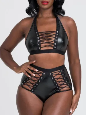 Ensemble à lacets effet cuir Fierce 2 pièces M
