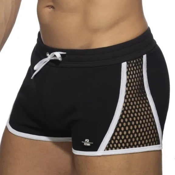 Short MESH STRIPED Noir-Blanc
