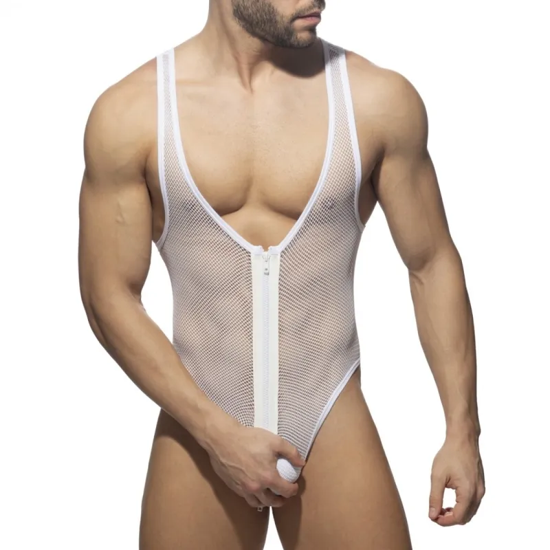 Body ZIP MESH Blanc