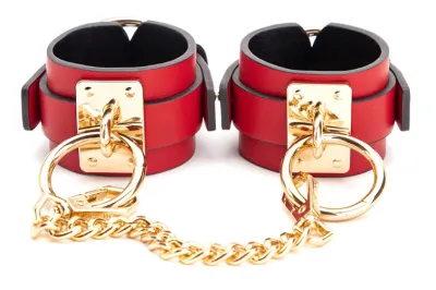 Menottes de poignets GOLDY CUFF Rouge-Noir