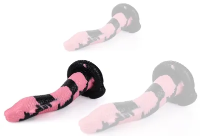 Gode Serpent Silicone COBRA SNAKE M 22 x 6cm Noir-Rose