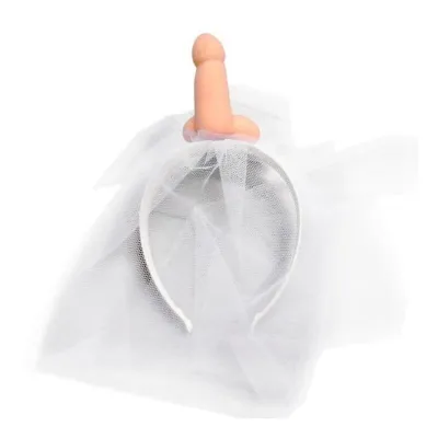 Voile de Mariée Humoristique Blanc avec Pénis - Diablo Picante