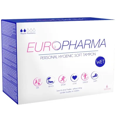 Tampons sans cordon Europharma Action mousse polyvinylique - 6 pièces