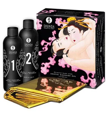 Coffret de masage Corps à corps - Vin Pétillant à la FRAISE 200 ml