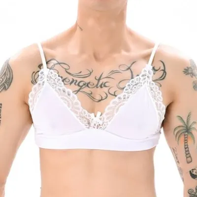 NoGenderWear Soutien-Gorge LACE BORDER Blanc