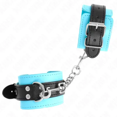 Bracelets de Contrainte Doublés Fourrure Bleu Ajustables - KINK