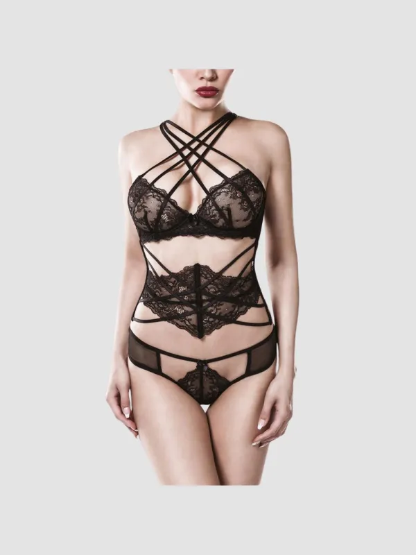 Ensemble 3 Pièces Serre-Taille 15118 Romantic Noir