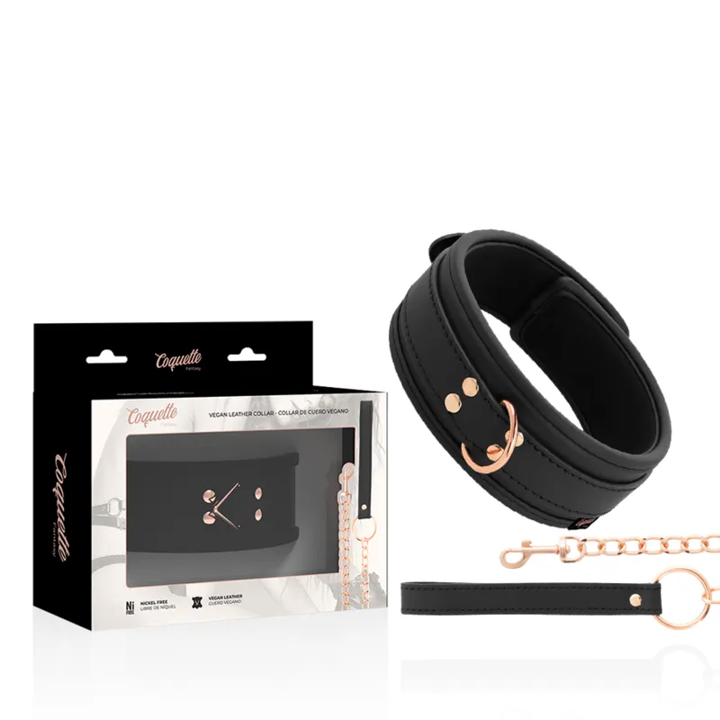 Collier BDSM Chic Desire en cuir végan - Coquette